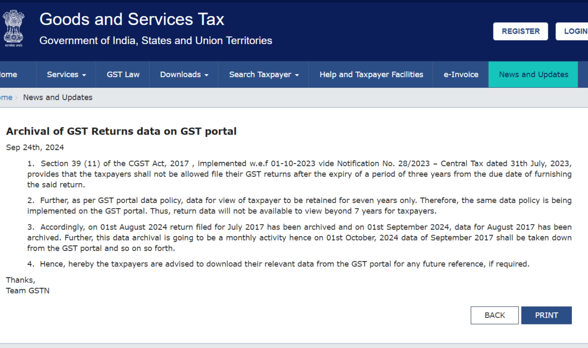 Archive Your GST Records Before Data Deletion