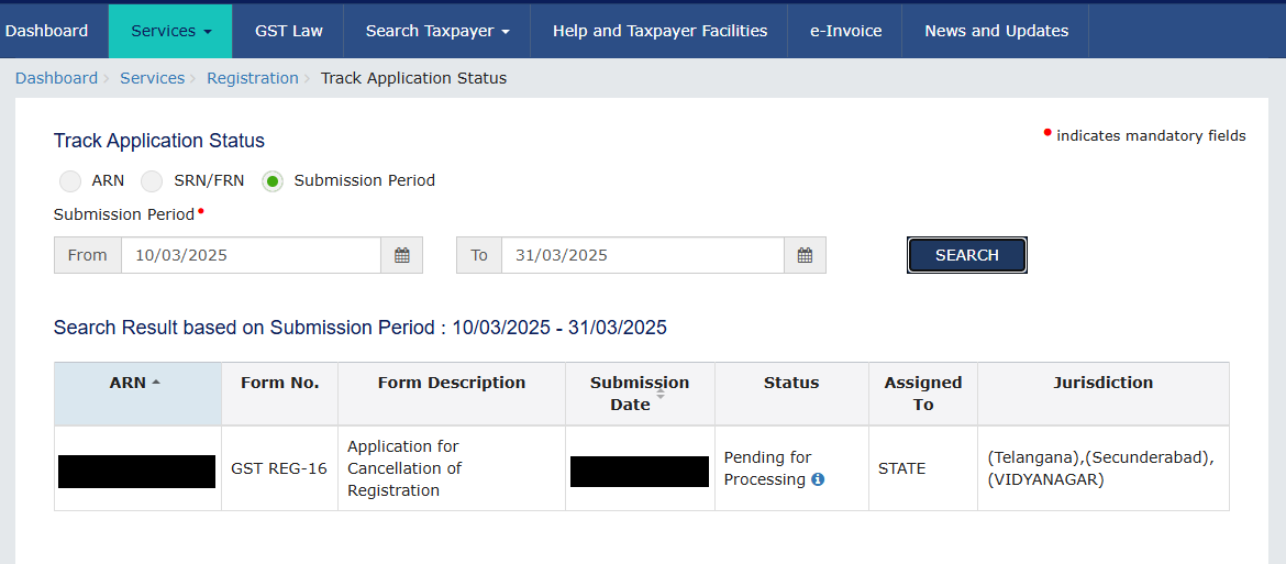 GST Registration Cancellation